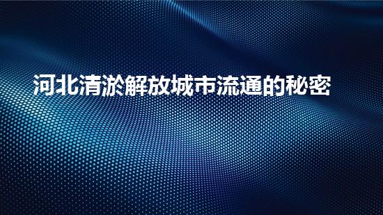 河北清淤解放城市流通的秘密武器，你聽說過嗎？